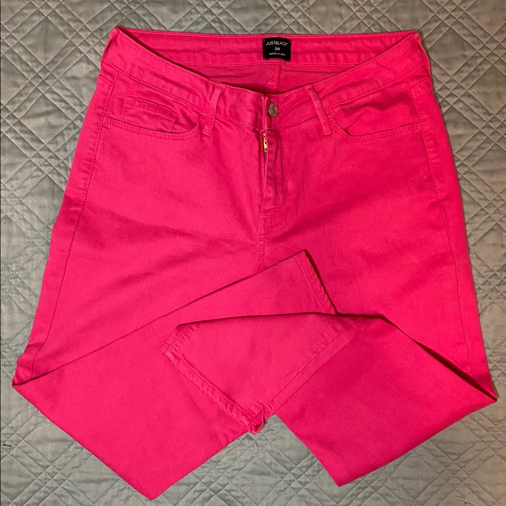 Just Black Denim Hot Pink Capris/Cropped Jeans